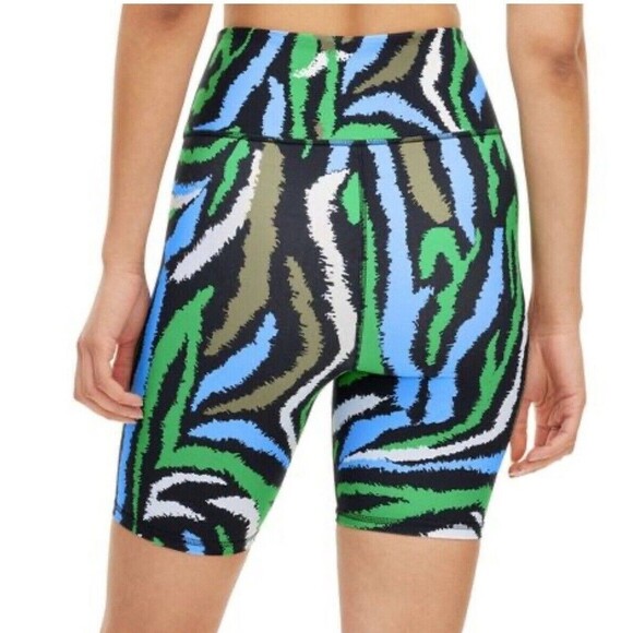 Diane Von Furstenberg DVF Target Disco Zebra Bike Shorts Green Blue Size XXS NWT - Picture 8 of 8